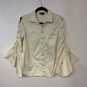 DG2 blouse Womens small  lace up bell shape sleeves fairy boho hippie festival